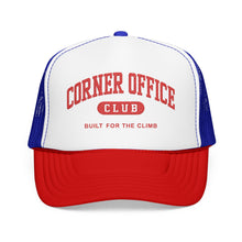 Load image into Gallery viewer, Corner Office Club Trucker Hat — 'Built for the Climb' Foam Mesh Cap