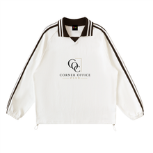 Load image into Gallery viewer, Contrast Striped Lapel Collar Sweatshirt
