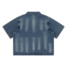 Load image into Gallery viewer, Unisex Vintage Washed Full-Zip Denim Shirt