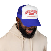 Load image into Gallery viewer, Corner Office Club Trucker Hat — 'Built for the Climb' Foam Mesh Cap