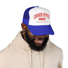 Load image into Gallery viewer, Corner Office Club Trucker Hat — 'Built for the Climb' Foam Mesh Cap