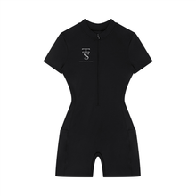 Load image into Gallery viewer, Women's Quarter-Zip Short Sleeve Romper