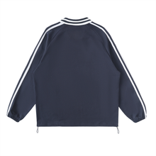 Load image into Gallery viewer, Contrast Striped Lapel Collar Sweatshirt