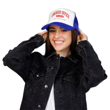 Load image into Gallery viewer, Corner Office Club Trucker Hat — 'Built for the Climb' Foam Mesh Cap