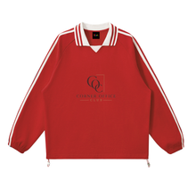 Load image into Gallery viewer, Contrast Striped Lapel Collar Sweatshirt