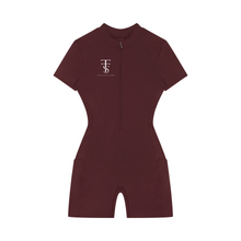 Load image into Gallery viewer, Women's Quarter-Zip Short Sleeve Romper