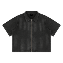 Load image into Gallery viewer, Unisex Vintage Washed Full-Zip Denim Shirt