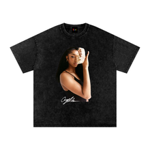 Load image into Gallery viewer, Angel Reese Snow Washed Oversized Cotton T-Shirt