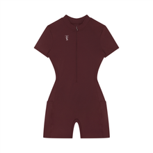 Load image into Gallery viewer, Women's Quarter-Zip Short Sleeve Romper