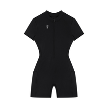Load image into Gallery viewer, Women's Quarter-Zip Short Sleeve Romper