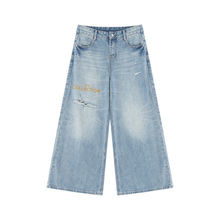 Load image into Gallery viewer, Women's Vintage Wash Distressed Wide Leg Jeans