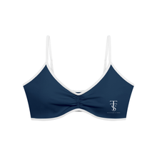 Load image into Gallery viewer, Women's Color Block Ruched V-Neck Sports Bra