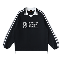 Load image into Gallery viewer, Contrast Striped Lapel Collar Sweatshirt
