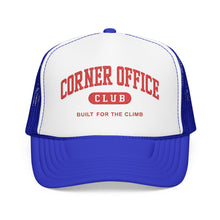 Load image into Gallery viewer, Corner Office Club Trucker Hat — 'Built for the Climb' Foam Mesh Cap
