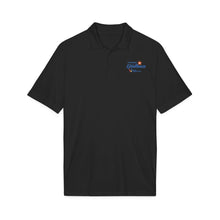 Load image into Gallery viewer, Staff Men’s Black Competitor Polo — Embroidered ‘Stronger Together’ Team Logo
