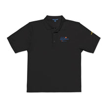 Load image into Gallery viewer, Embroidered Black Polo Shirt — 'Sea Breeze' Nautical Logo

