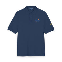 Load image into Gallery viewer, Embroidered Black Polo Shirt — 'Sea Breeze' Nautical Logo
