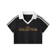 Load image into Gallery viewer, Contrast Collar Striped Cropped Jersey
