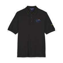 Load image into Gallery viewer, Embroidered Black Polo Shirt — 'Sea Breeze' Nautical Logo
