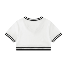 Load image into Gallery viewer, Women's Color Block V-Neck Crop T-Shirt
