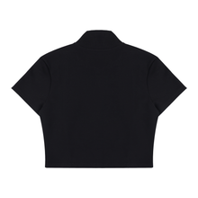 Load image into Gallery viewer, Women's Cropped Full Zip Short Sleeve T-Shirt
