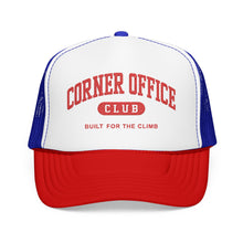 Load image into Gallery viewer, Corner Office Club Trucker Hat — 'Built for the Climb' Foam Mesh Cap
