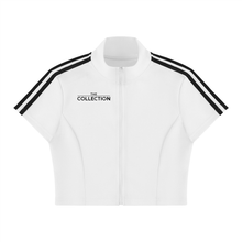 Load image into Gallery viewer, Women's Cropped Full Zip Short Sleeve T-Shirt
