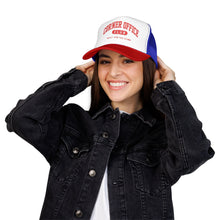 Load image into Gallery viewer, Corner Office Club Trucker Hat — 'Built for the Climb' Foam Mesh Cap

