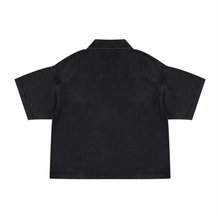 Load image into Gallery viewer, Unisex Vintage Wash Boxy Quarter-Zip Denim Shirt
