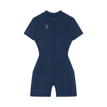 Load image into Gallery viewer, Women's Quarter-Zip Short Sleeve Romper
