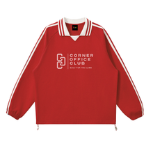 Load image into Gallery viewer, Contrast Striped Lapel Collar Sweatshirt
