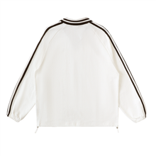 Load image into Gallery viewer, Contrast Striped Lapel Collar Sweatshirt
