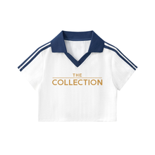 Load image into Gallery viewer, Contrast Collar Striped Cropped Jersey

