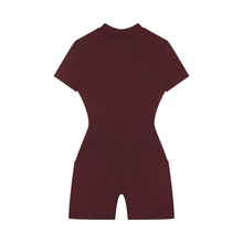 Load image into Gallery viewer, Women's Quarter-Zip Short Sleeve Romper
