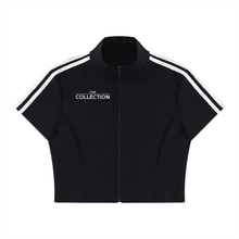 Load image into Gallery viewer, Women's Cropped Full Zip Short Sleeve T-Shirt
