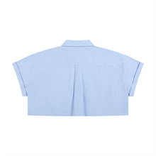 Load image into Gallery viewer, Women’s Striped Boxy Cropped Shirt
