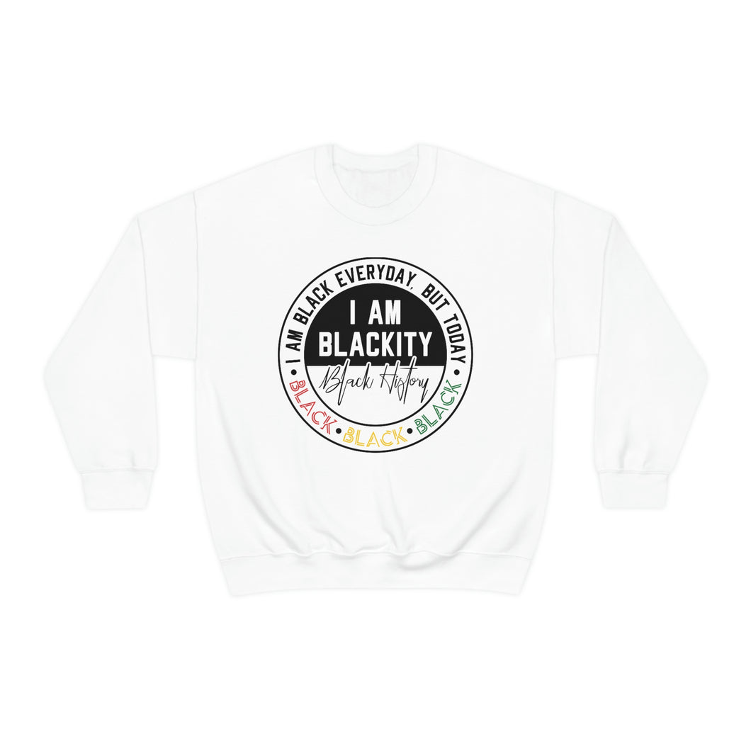 I AM BLACKITY BLACK Unisex Heavy Blend™ Crewneck Sweatshirt