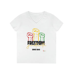 Freedom Juneteenth II Ladies' V-Neck T-Shirt