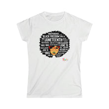 Load image into Gallery viewer, Juneteenth Afro Women&#39;s Softstyle Tee
